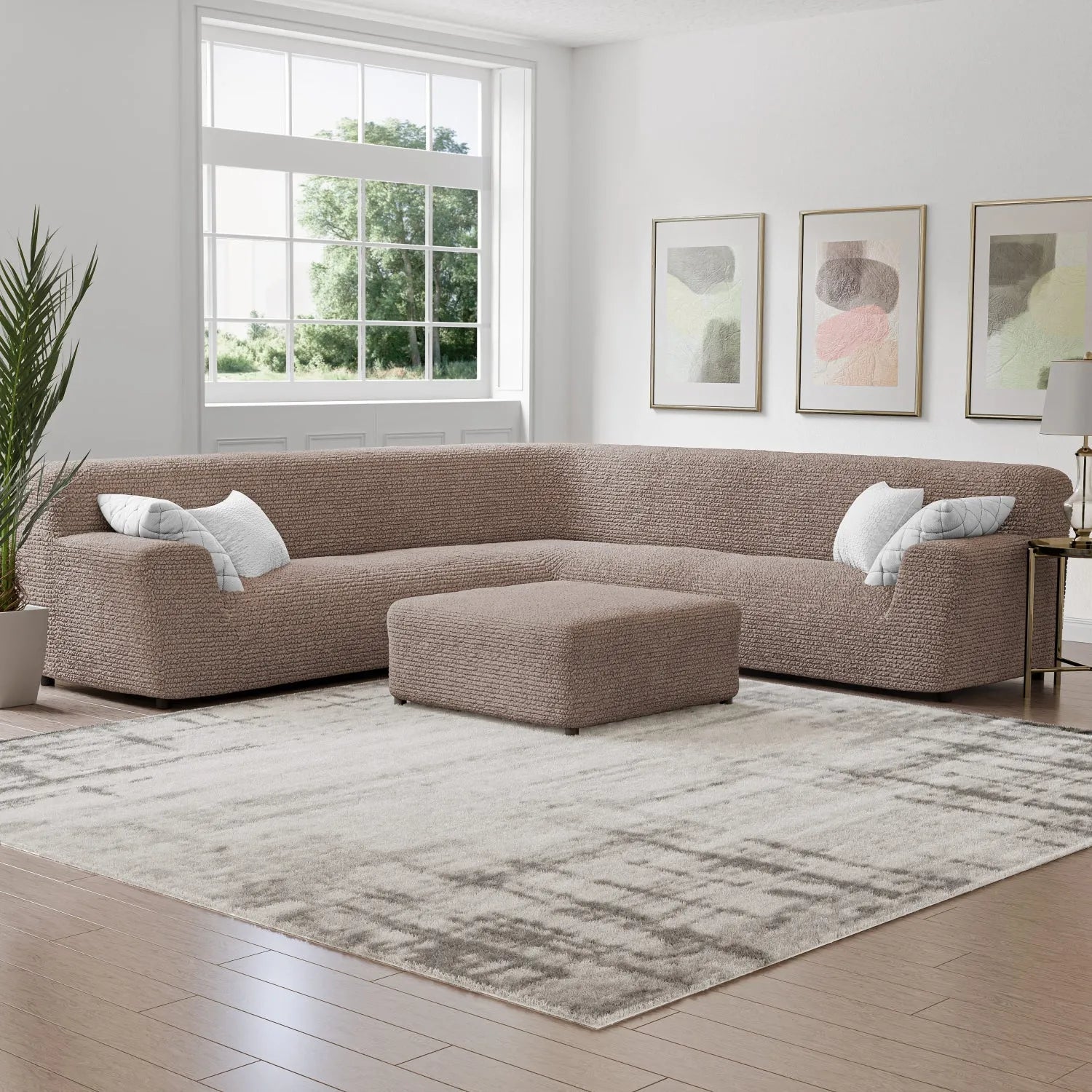 Marsala Solid - Corner Sofa Slipcover, Microfibra Collection