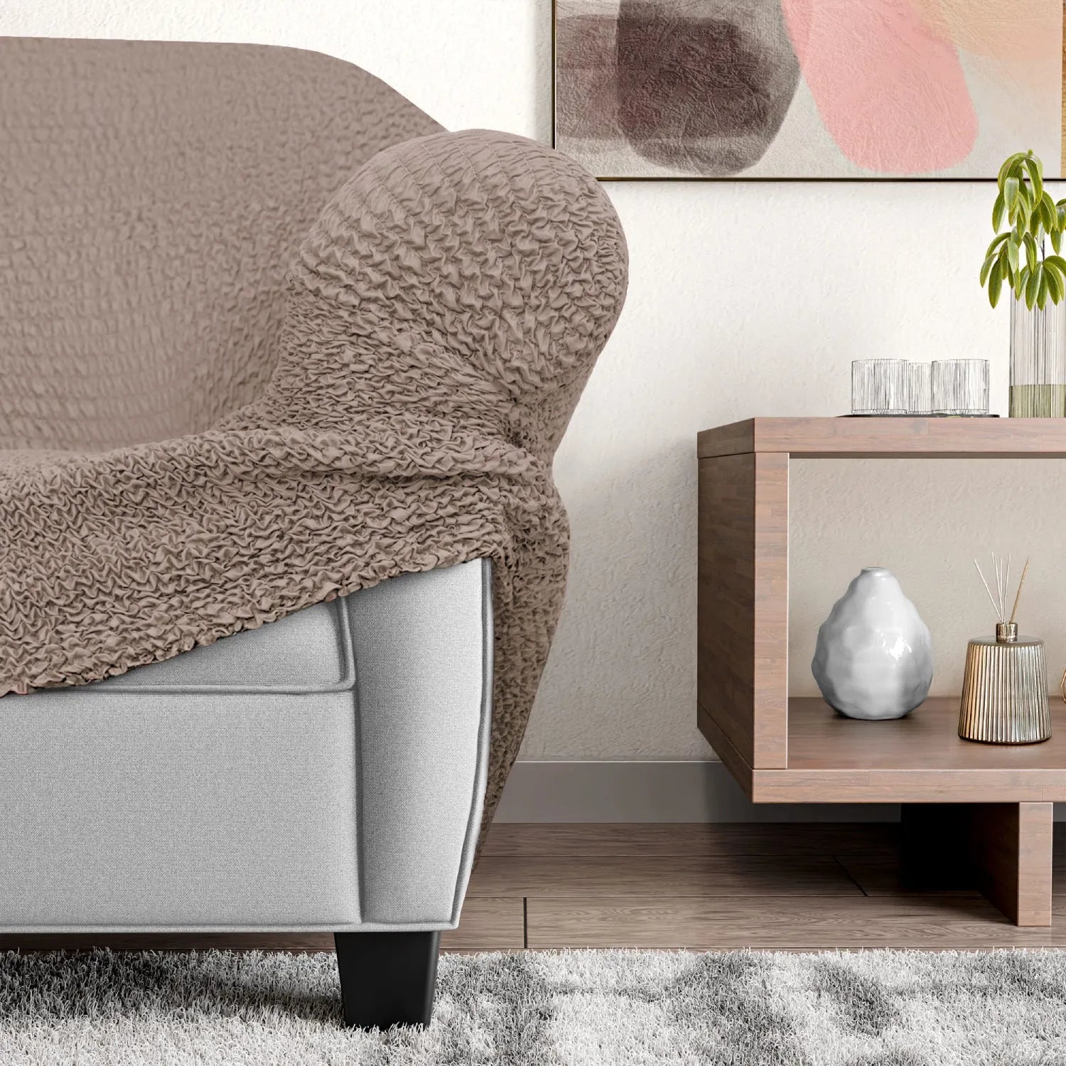 Marsala Solid - Corner Sofa Slipcover, Microfibra Collection