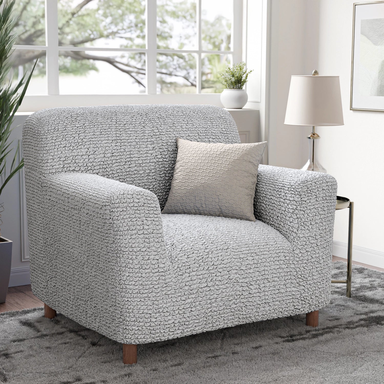 Bouncy Grey Sofa Cover - Dustproof Water-Proof Streachable - Microfibra Collection