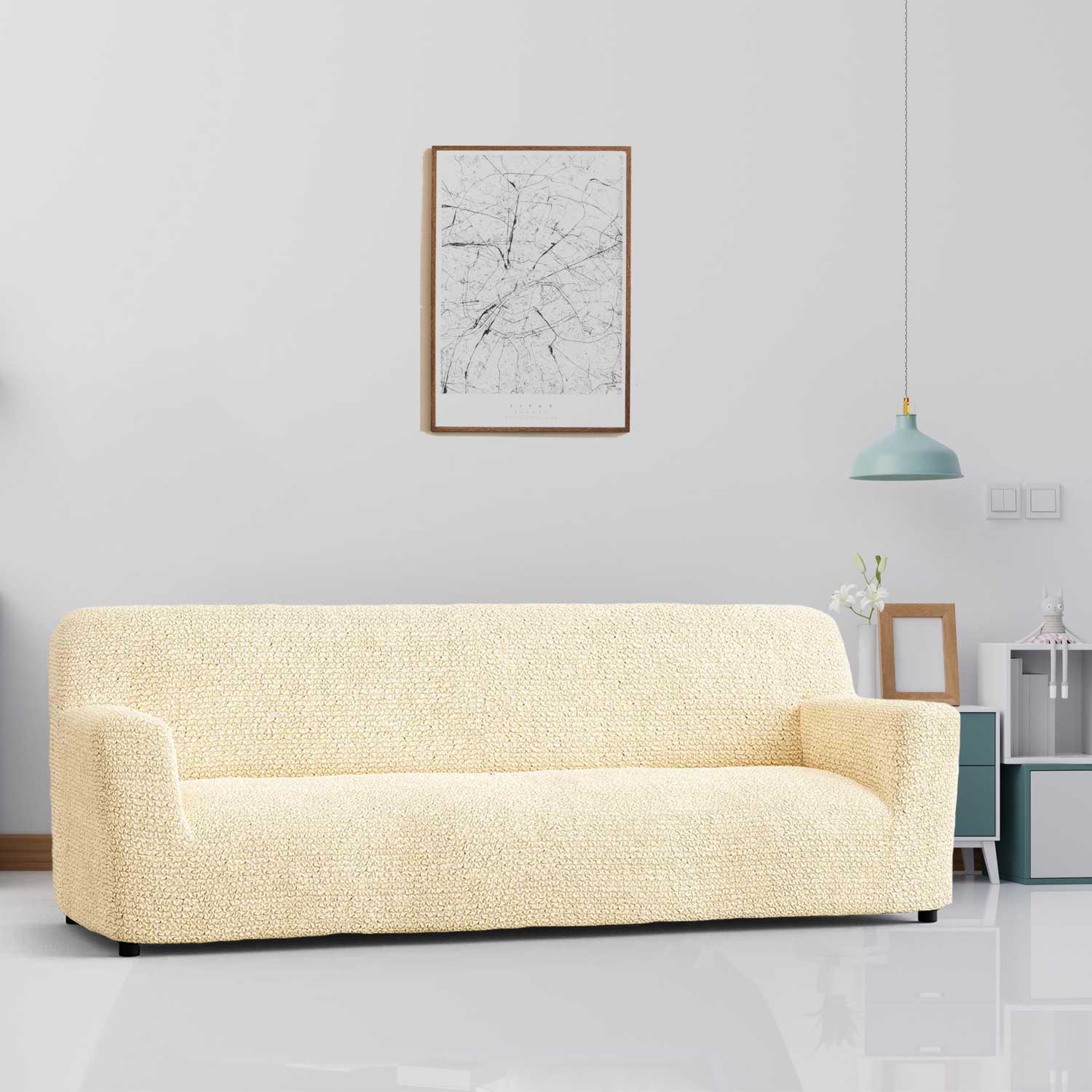 Bouncy Beige Sofa Cover - Dustproof Water-Proof Streachable - Microfibra Collection