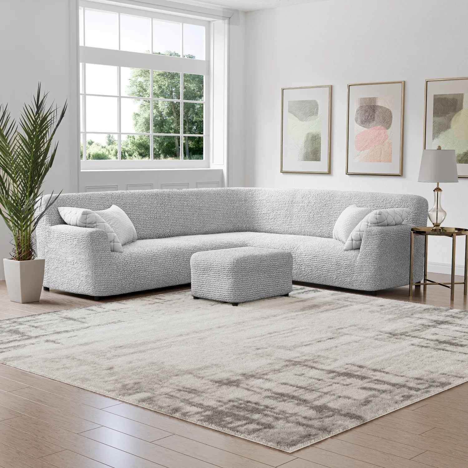 Bouncy Grey Sofa Cover - Dustproof Water-Proof Streachable - Microfibra Collection